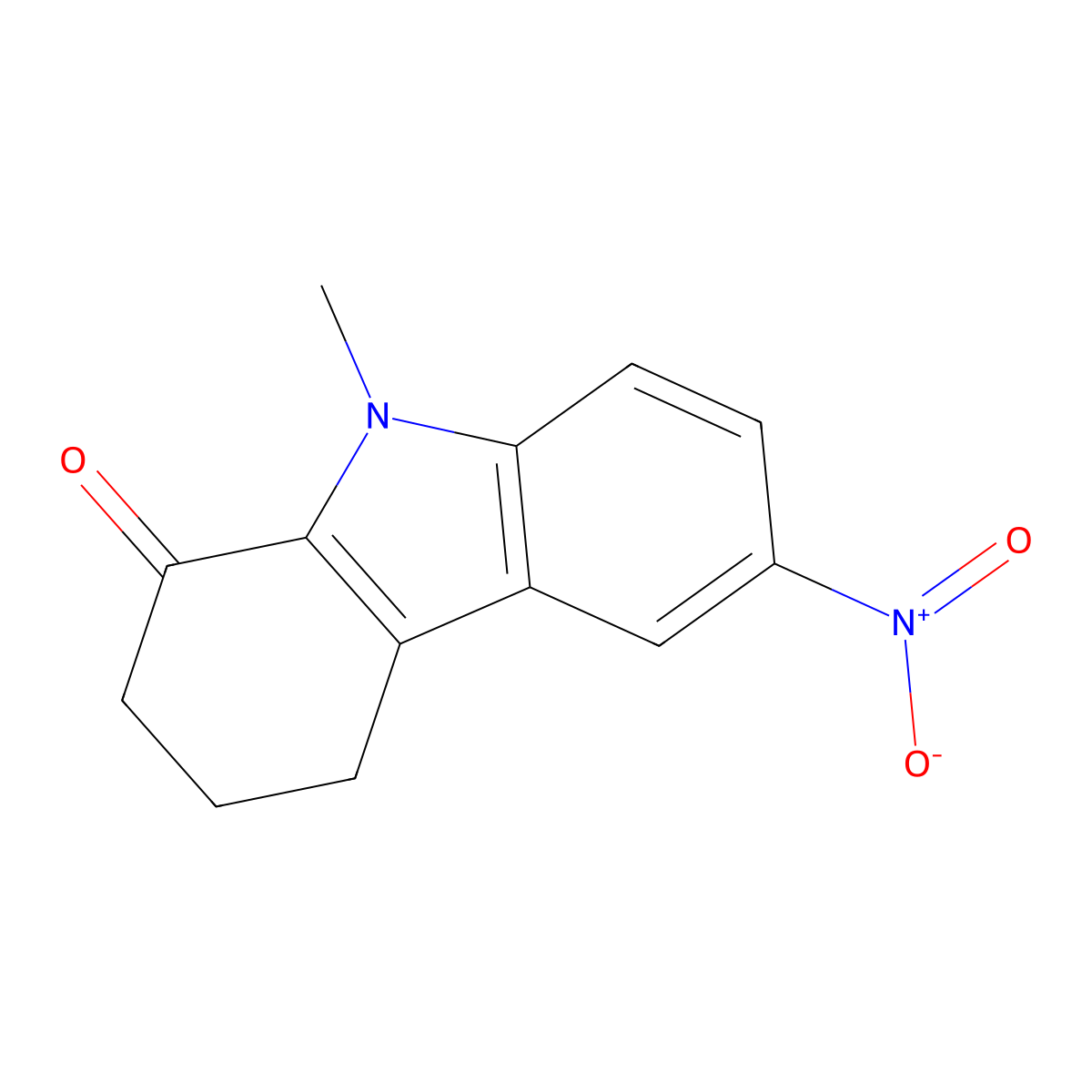 9-Methyl-6-nitro-2,3,4,9-tetrahydro-carbazol-1-one molecular structure, CAS 5361-28-4