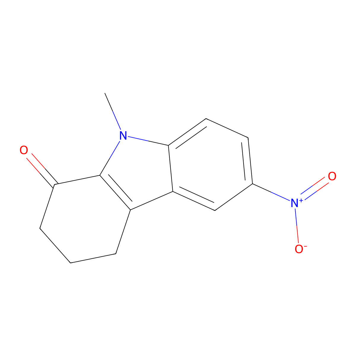 9-Methyl-6-nitro-2,3,4,9-tetrahydro-carbazol-1-one molecular structure, CAS 5361-28-4