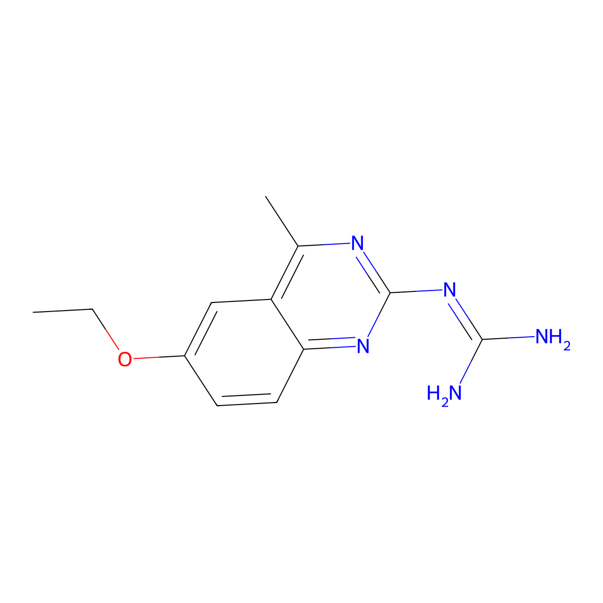 N-(6-ethoxy-4-methylquinazolin-2-yl)guanidine molecular structure, CAS 5361-35-3
