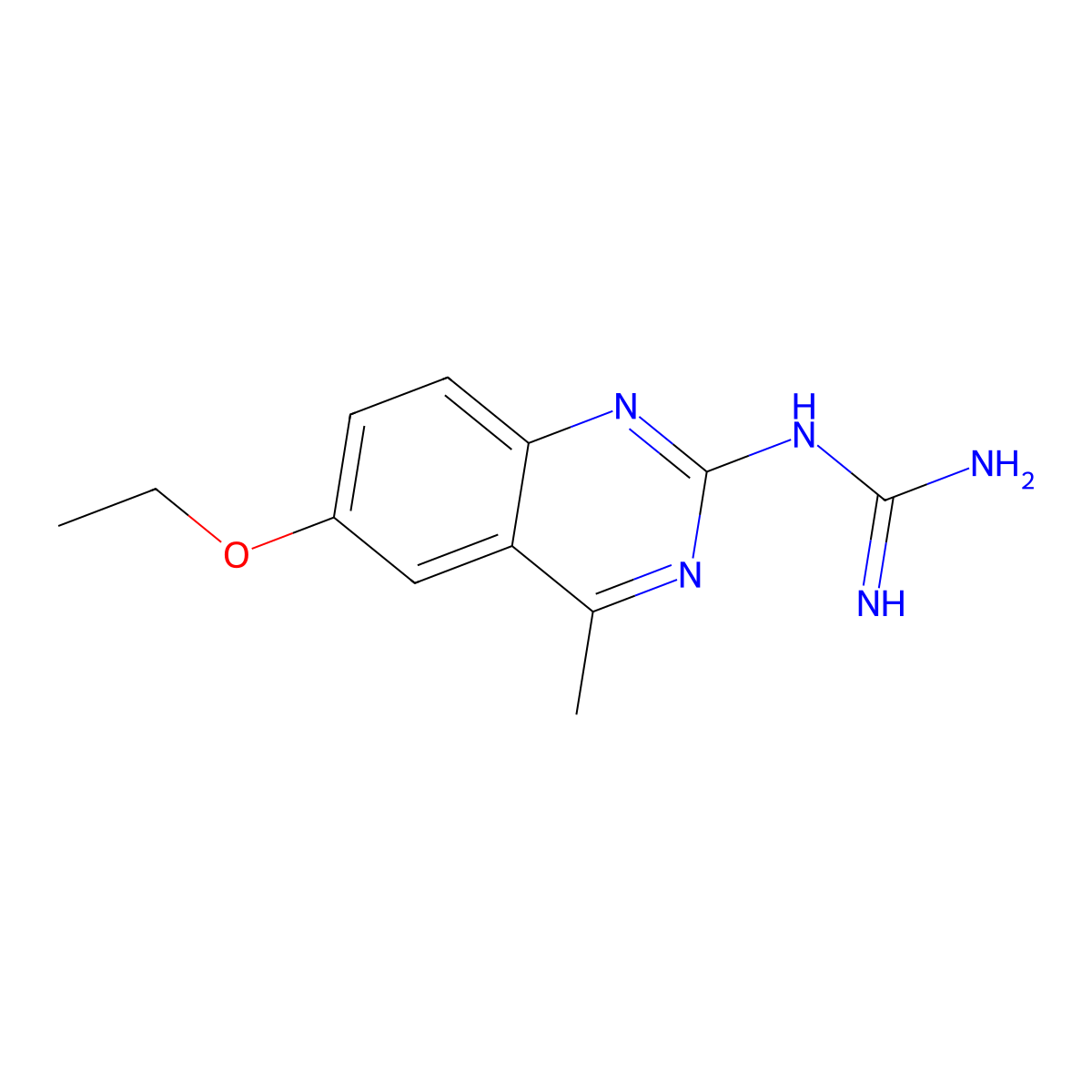 N-(6-ethoxy-4-methylquinazolin-2-yl)guanidine molecular structure, CAS 5361-35-3