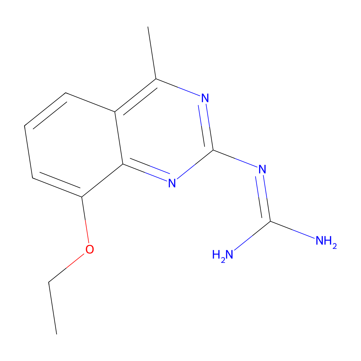 N-(8-ethoxy-4-methylquinazolin-2-yl)guanidine molecular structure, CAS 5361-37-5