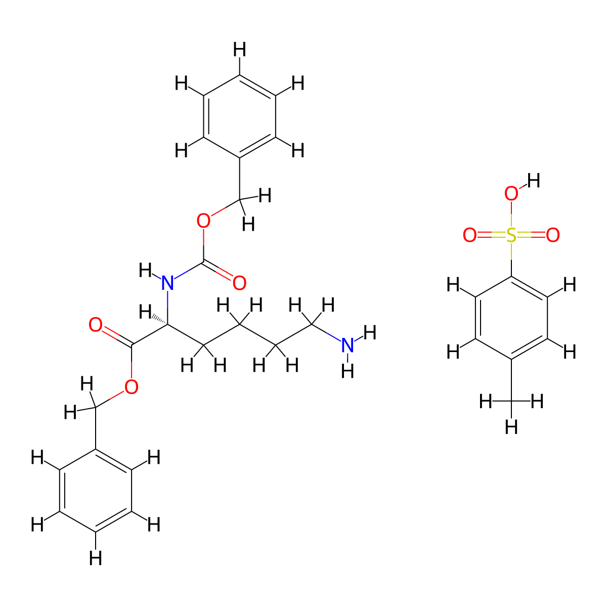 Benzyl ((benzyloxy)carbonyl)-L-lysinate 4-methylbenzenesulfonate molecular structure, CAS 5361-91-1