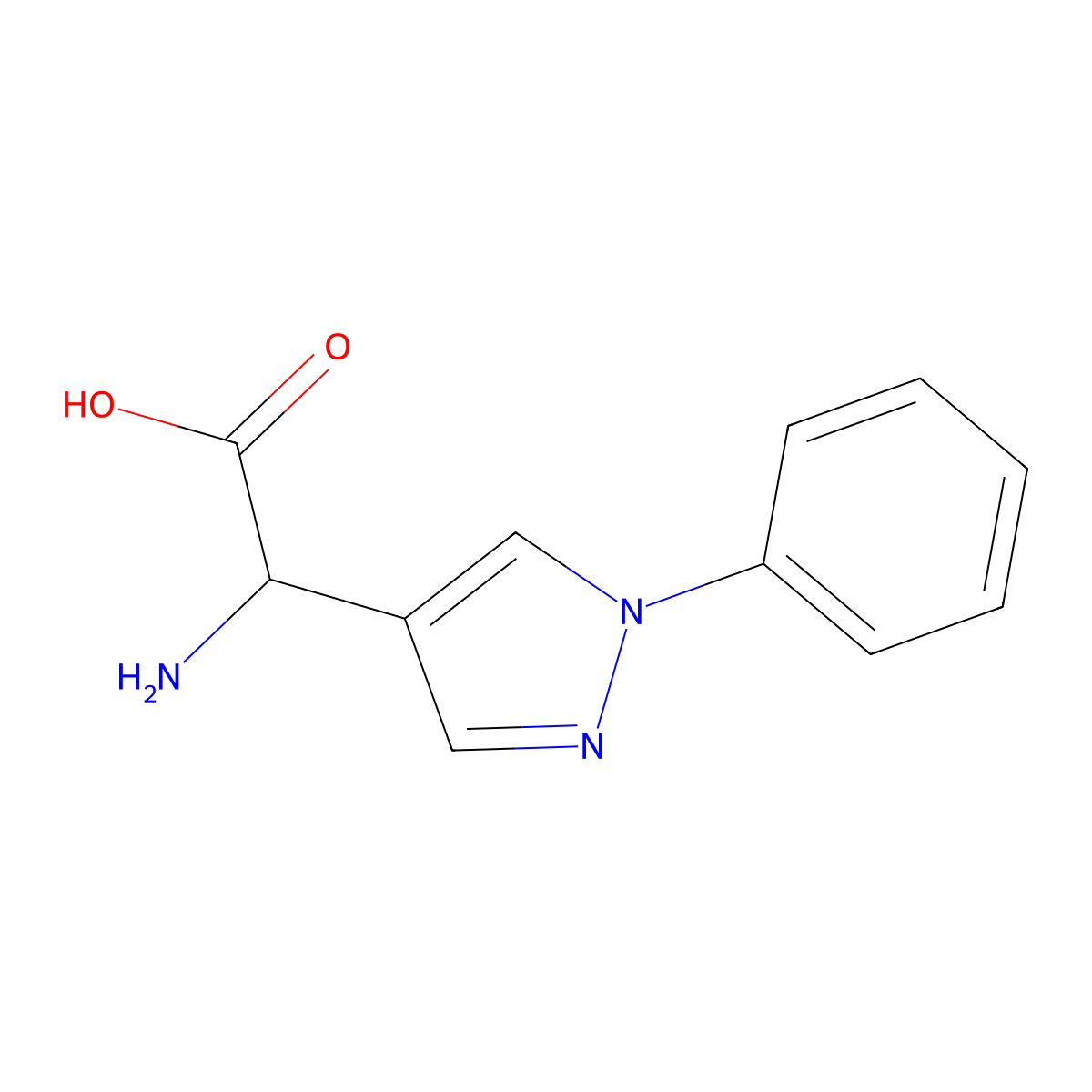 2-amino-2-(1-phenyl-1H-pyrazol-4-yl)acetic acid molecular structure, CAS 5361-92-2