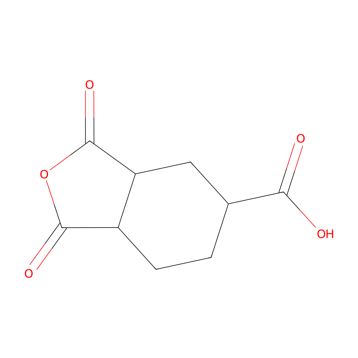 5-Isobenzofurancarboxylic acid, octahydro-1,3-dioxo- molecular structure, CAS 53611-01-1