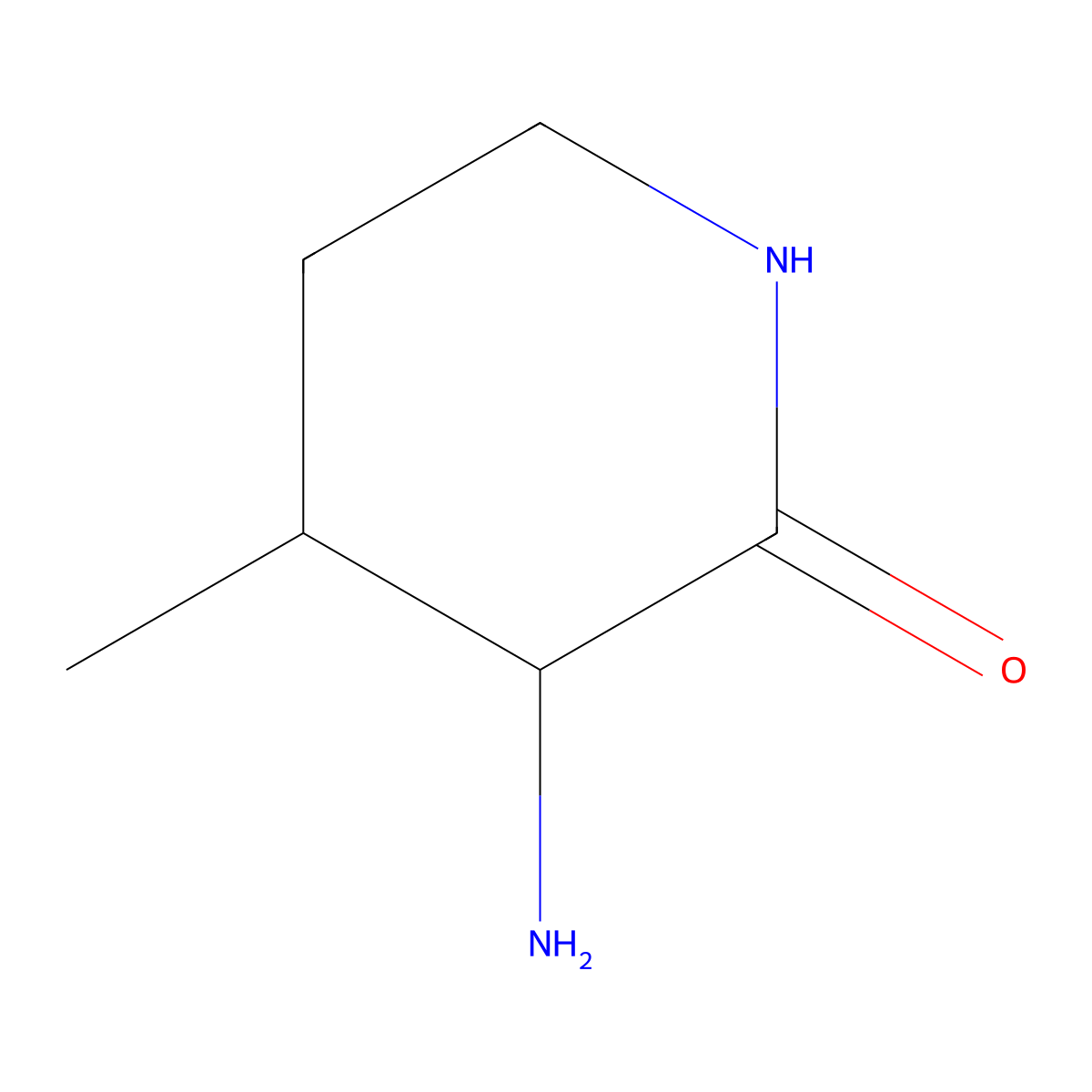 3-Amino-4-methylpiperidin-2-one molecular structure, CAS 53611-43-1