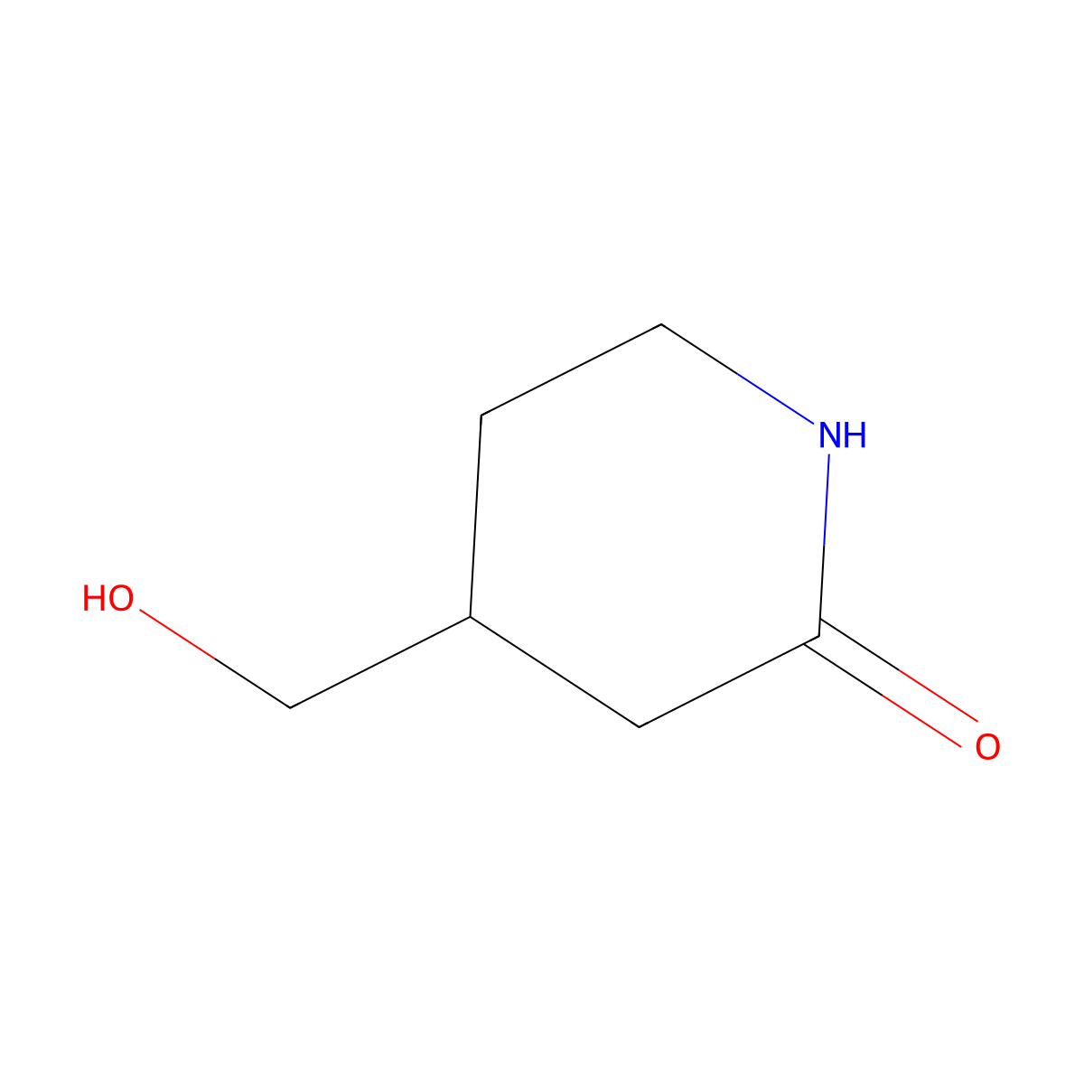 4-(Hydroxymethyl)piperidin-2-one molecular structure, CAS 53611-47-5