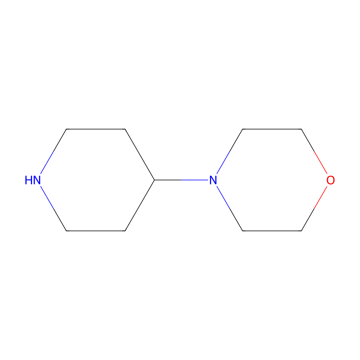 4-Morpholinopiperidine molecular structure, CAS 53617-35-9