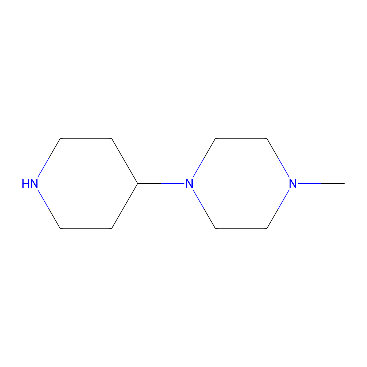 1-Methyl-4-(piperidin-4-yl)piperazine molecular structure, CAS 53617-36-0