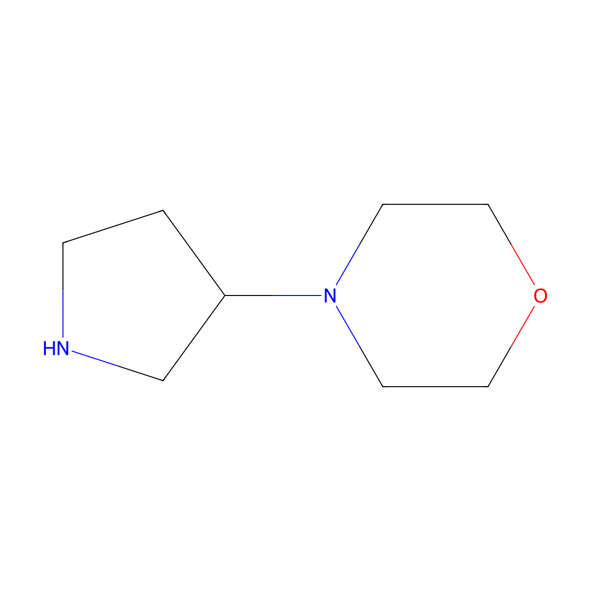 4-(Pyrrolidin-3-yl)morpholine molecular structure, CAS 53617-37-1