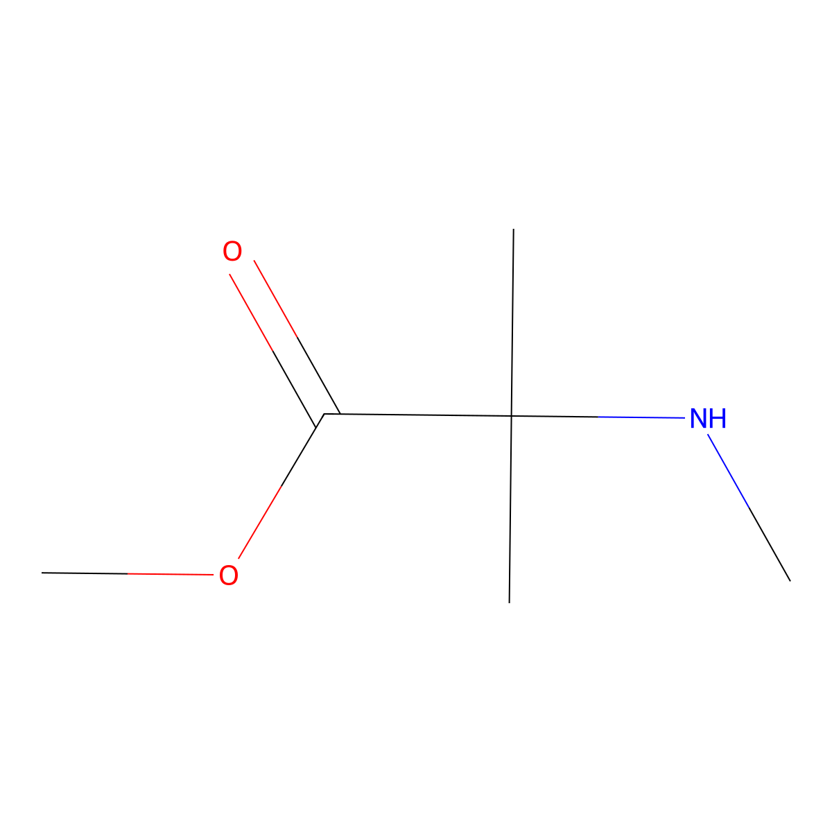 Methyl 2-methyl-2-(methylamino)propanoate molecular structure, CAS 53617-94-0