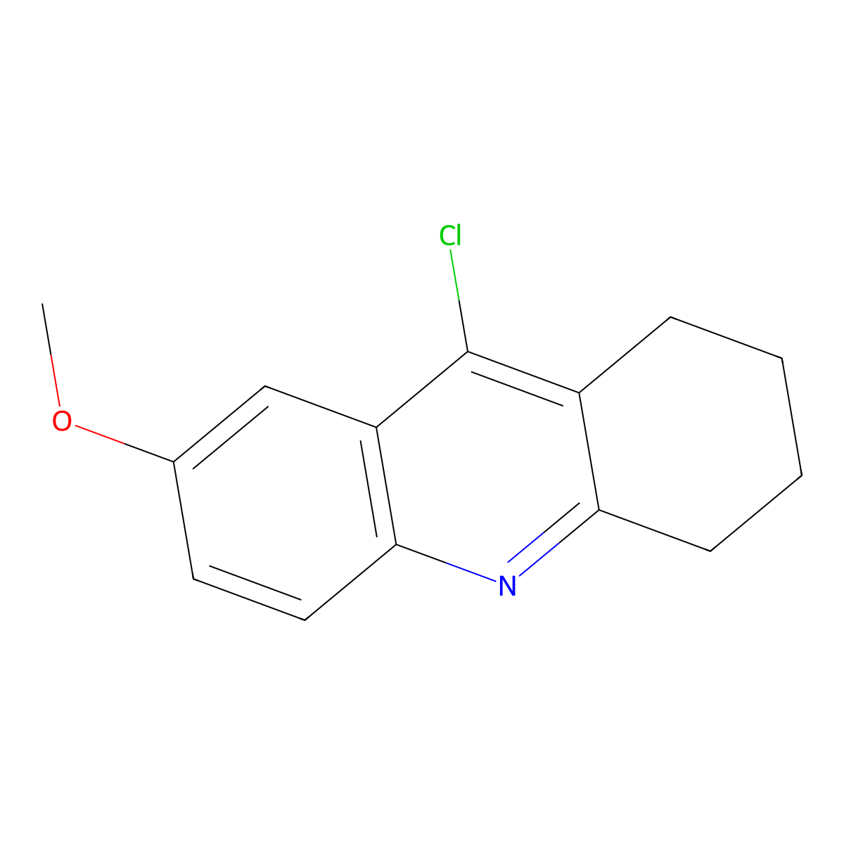 9-Chloro-7-methoxy-1,2,3,4-tetrahydroacridine molecular structure, CAS 53618-65-8