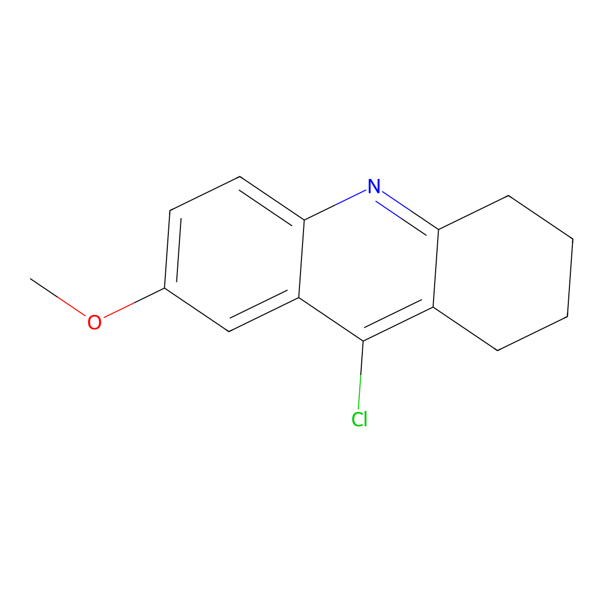 9-Chloro-7-methoxy-1,2,3,4-tetrahydroacridine molecular structure, CAS 53618-65-8