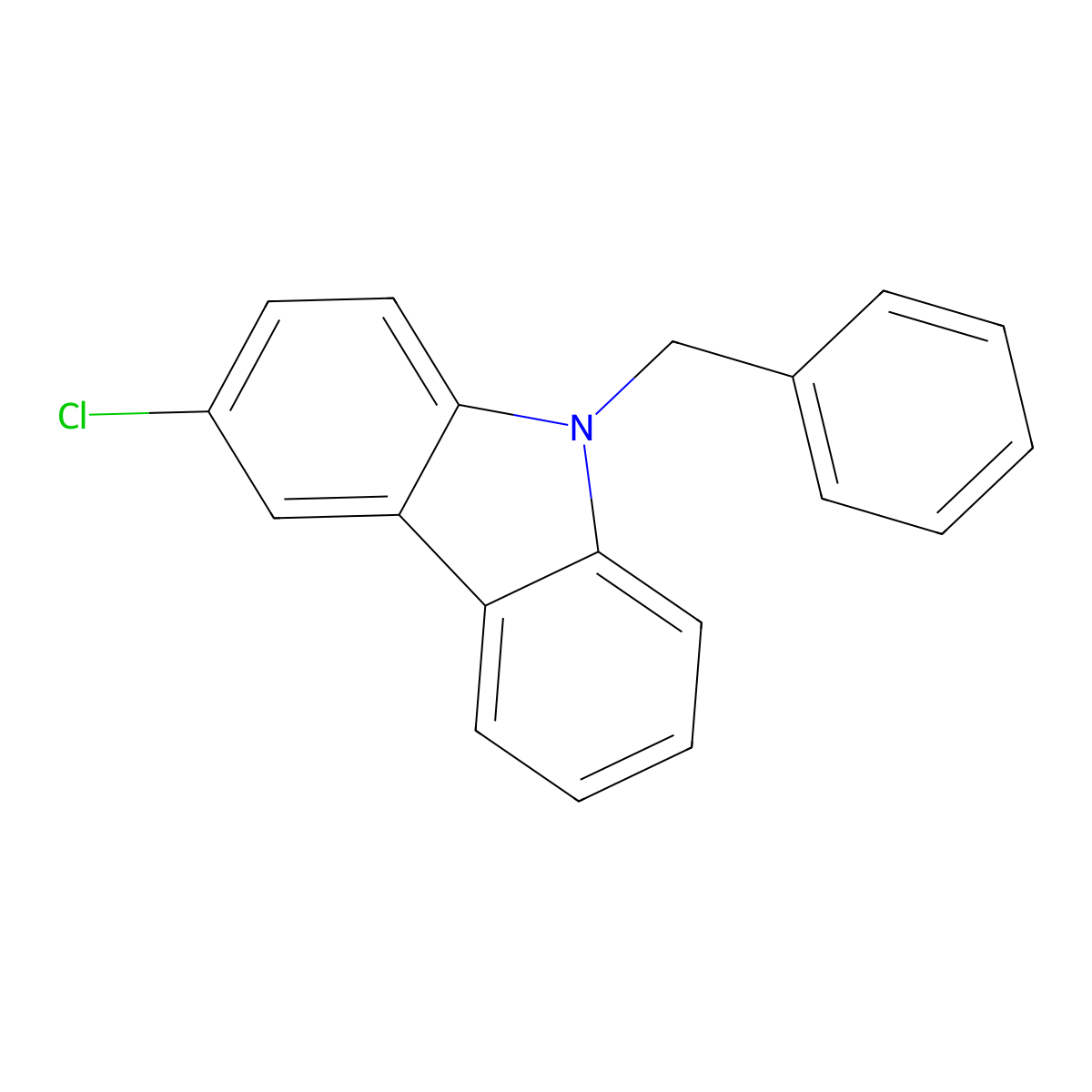 9-Benzyl-3-chlorocarbazole molecular structure, CAS 53618-87-4