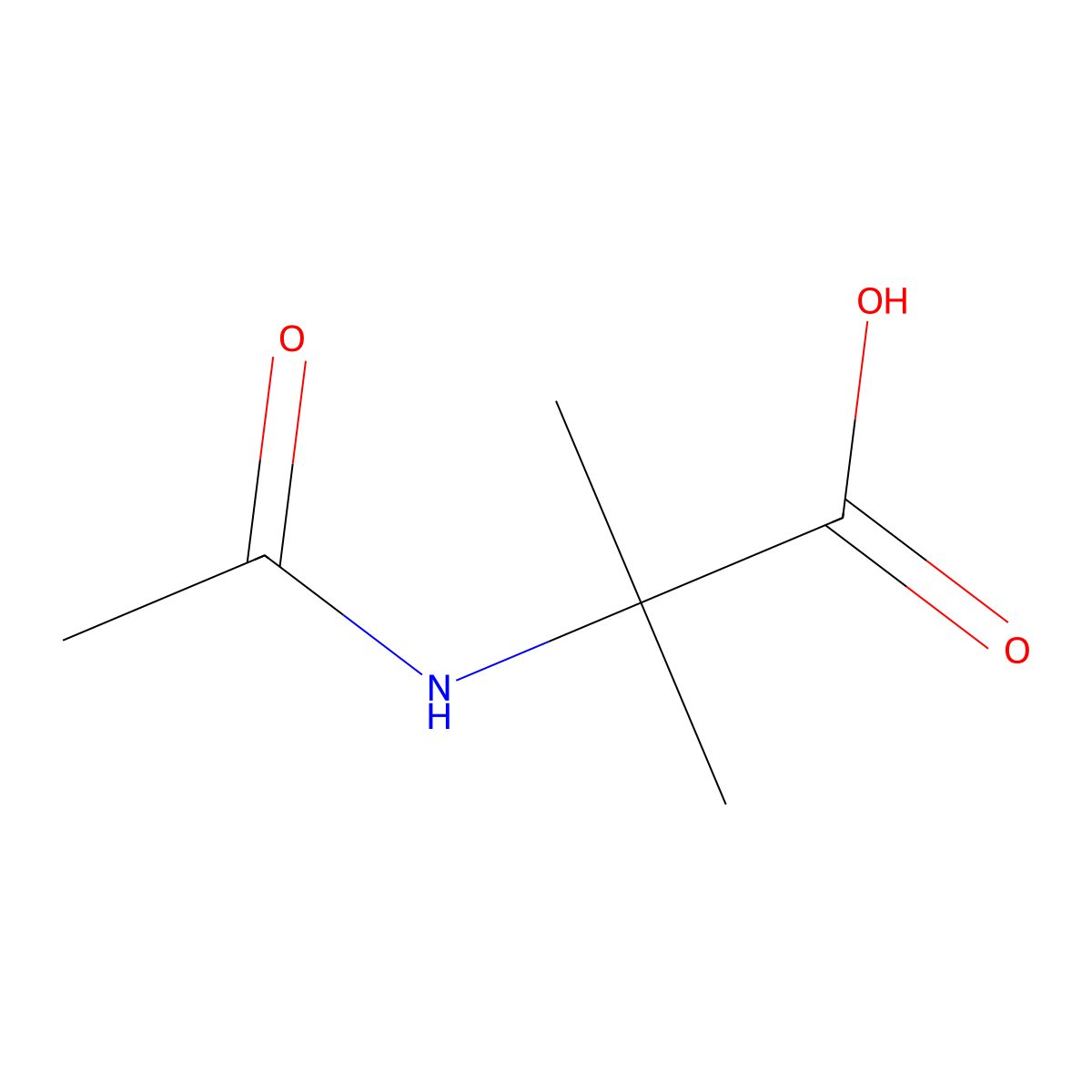 2-Acetamido-2-methylpropanoic acid molecular structure, CAS 5362-00-5