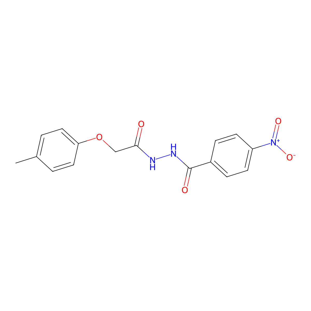 N'-[(4-methylphenoxy)acetyl]-4-nitrobenzohydrazide molecular structure, CAS 5362-22-1