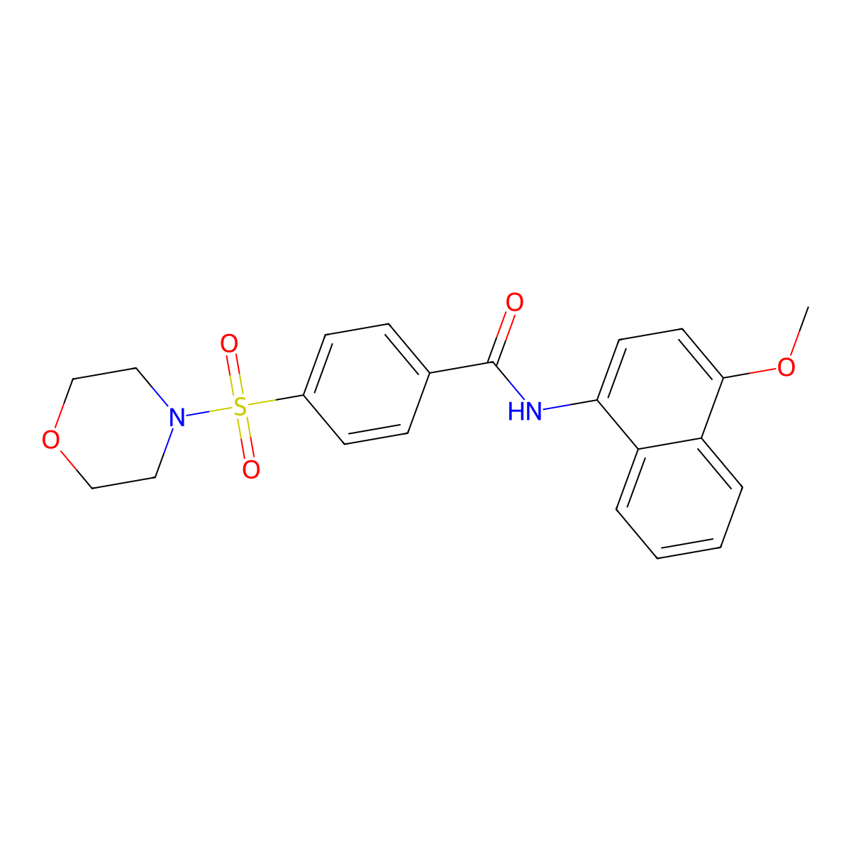 N-(4-Methoxynaphthalen-1-YL)-4-morpholin-4-ylsulfonyl-benzamide molecular structure, CAS 5362-28-7