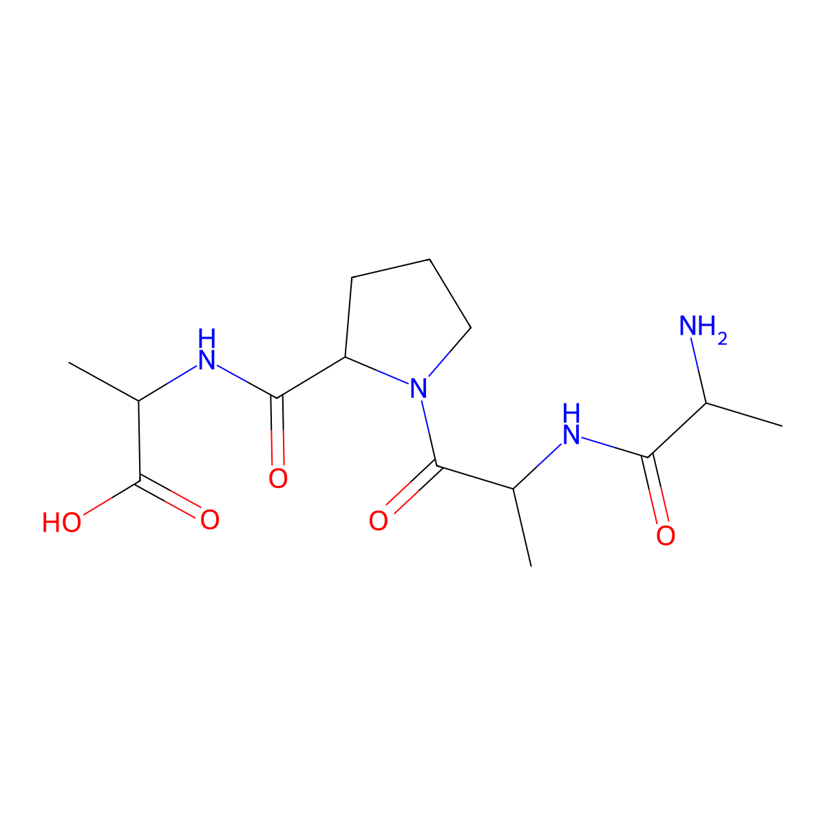 L-Alanyl-L-alanyl-L-prolyl-L-alanine molecular structure, CAS 53620-20-5