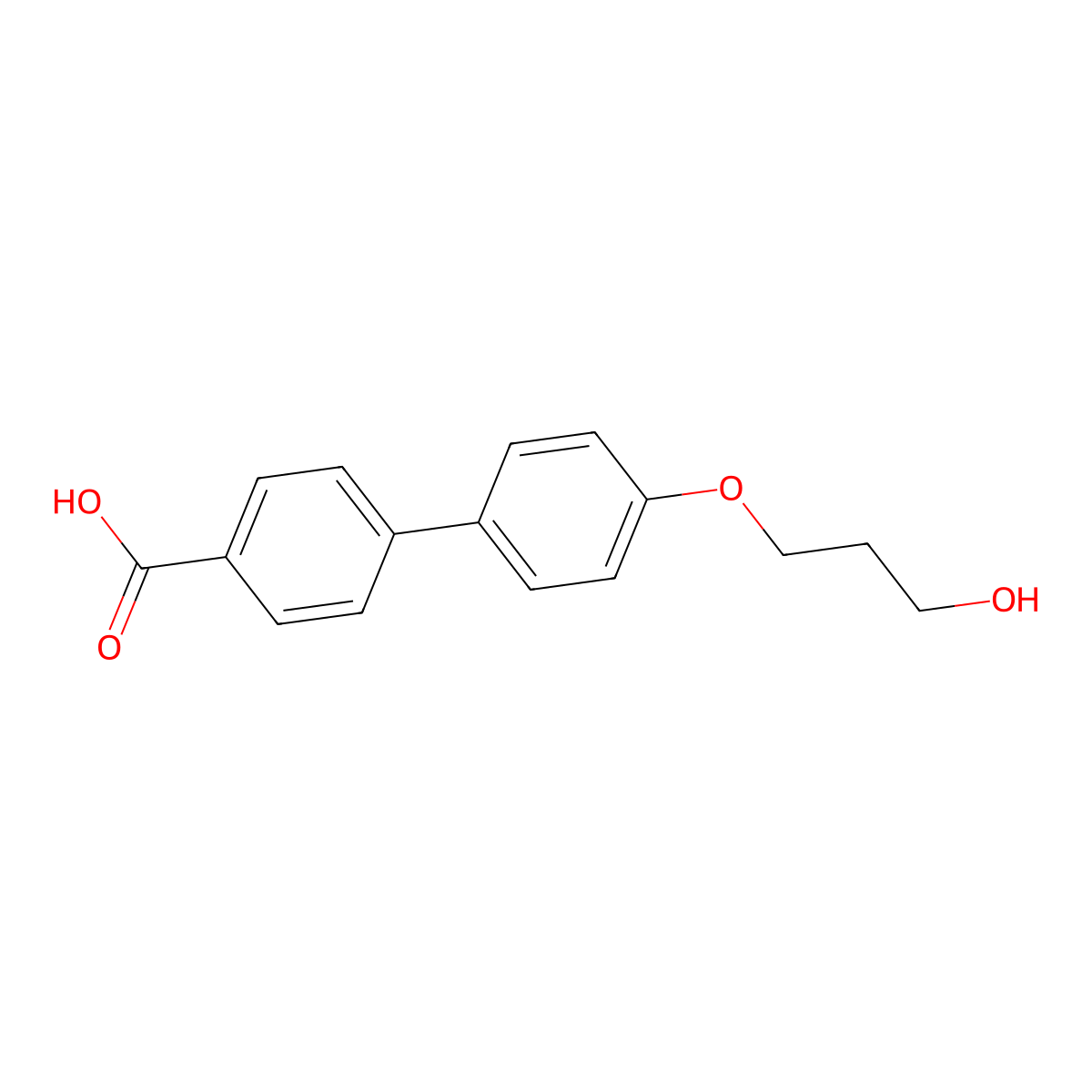4'-(3-Hydroxypropoxy)[1,1'-biphenyl]-4-carboxylic acid molecular structure, CAS 53621-28-6