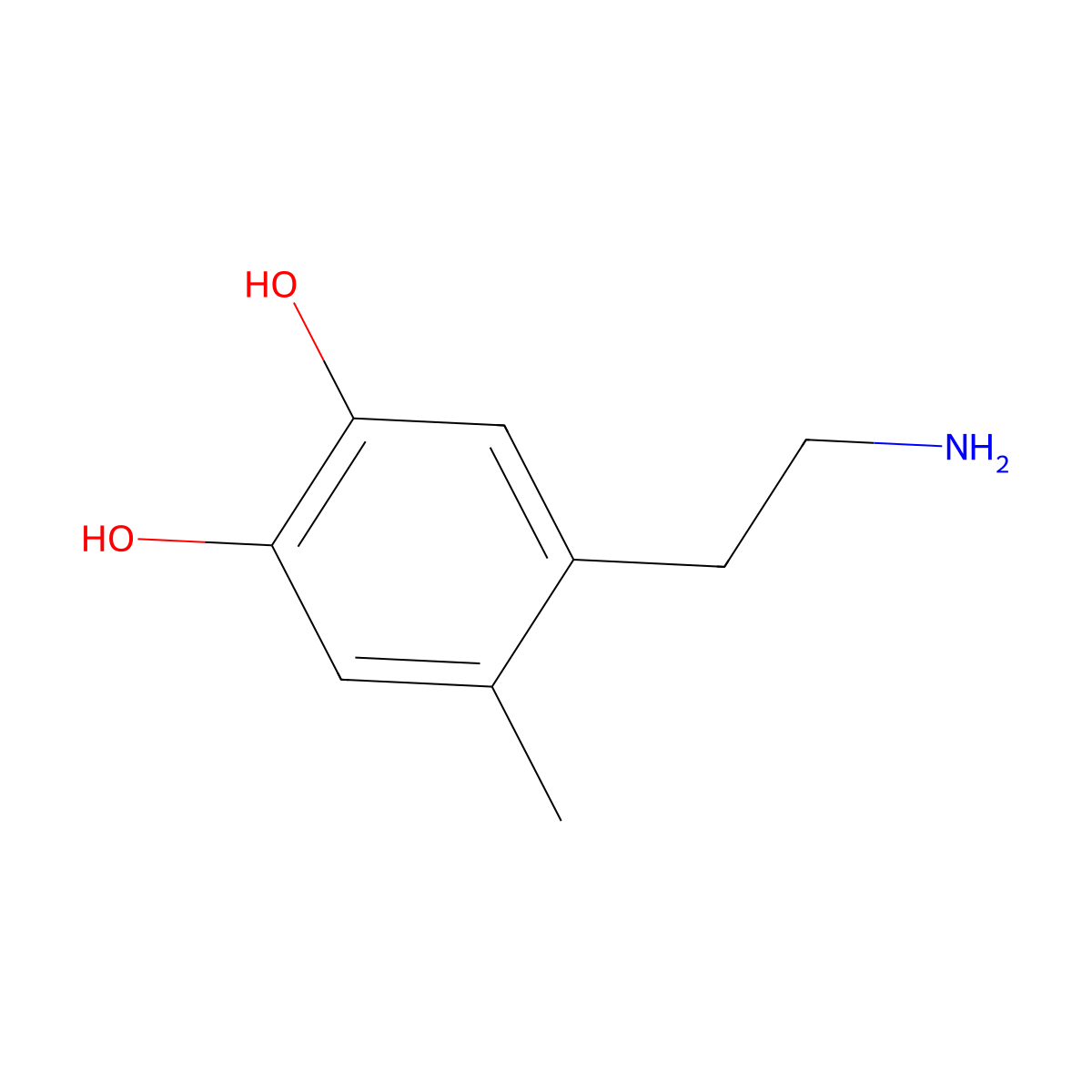 1,2-Benzenediol, 4-(2-aminoethyl)-5-methyl- molecular structure, CAS 53622-79-0
