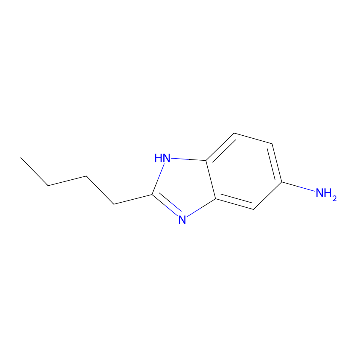 2-butyl-1H-1,3-benzodiazol-5-amine molecular structure, CAS 53623-27-1