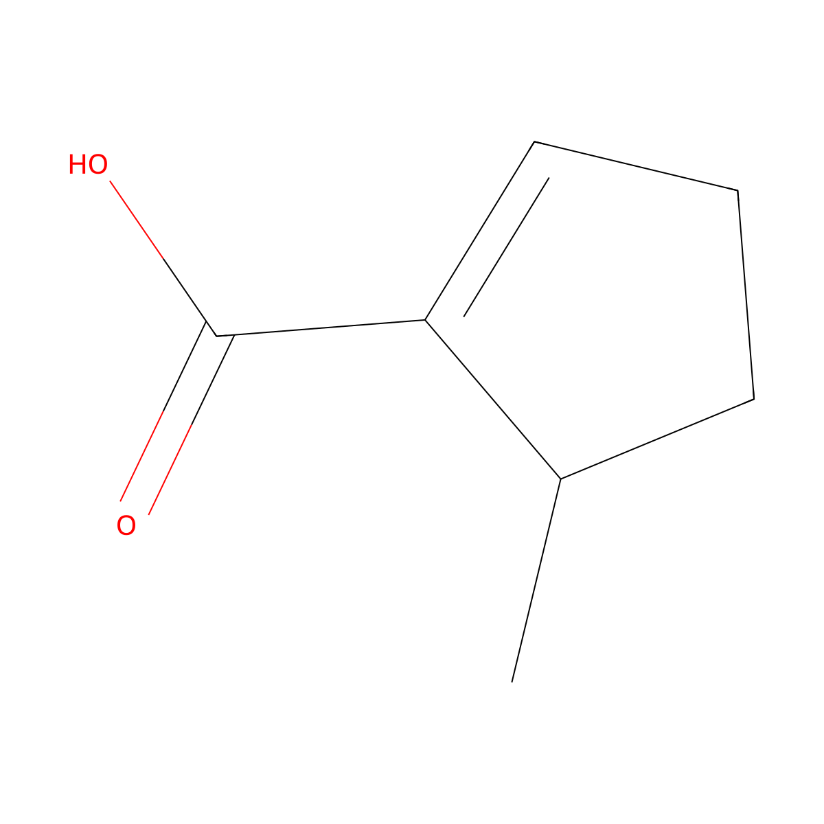 5-Methylcyclopent-1-ene-1-carboxylic acid molecular structure, CAS 53623-50-0