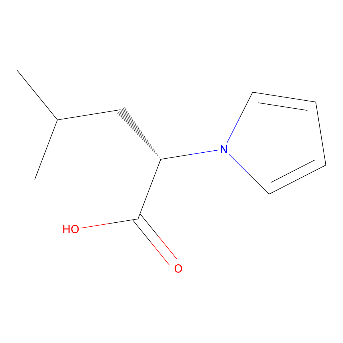 (2S)-4-Methyl-2-(1H-pyrrol-1-YL)pentanoic acid molecular structure, CAS 53623-78-2