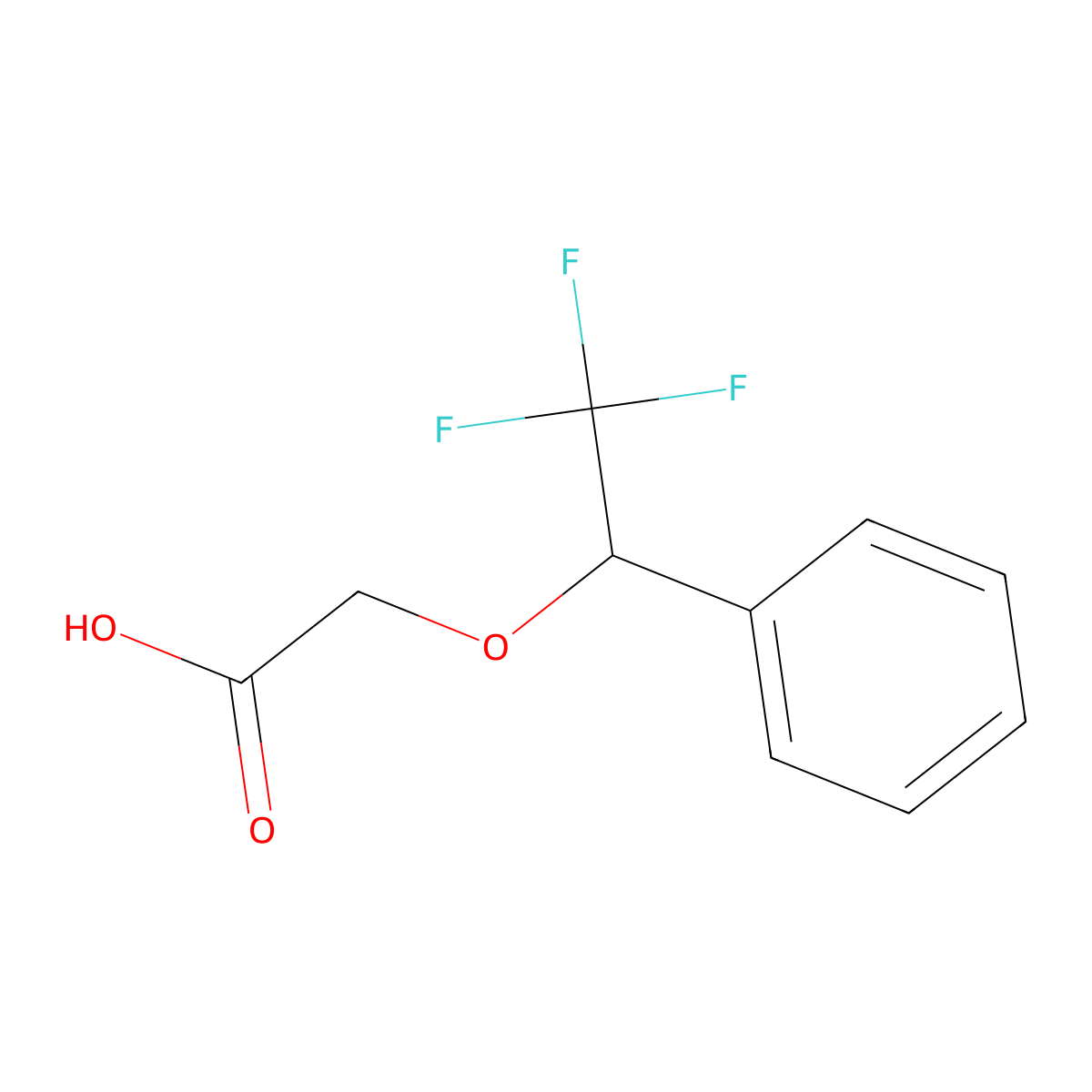 2-(2,2,2-Trifluoro-1-phenylethoxy)acetic acid molecular structure, CAS 53623-80-6