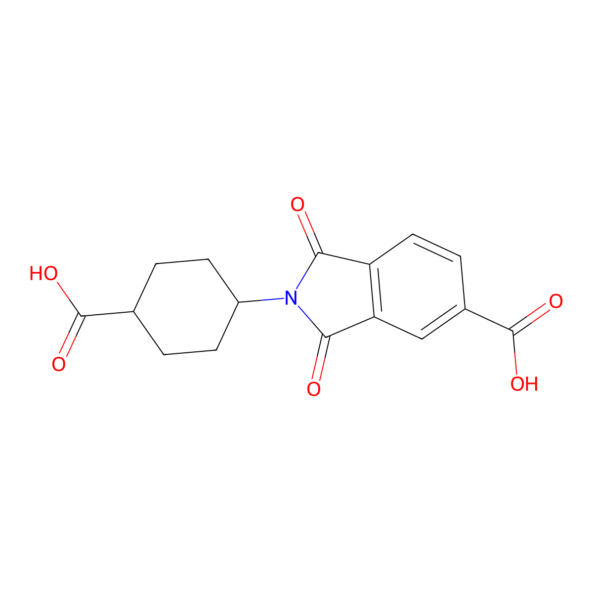 2-(4-Carboxycyclohexyl)-1,3-dioxoisoindoline-5-carboxylic acid molecular structure, CAS 53624-39-8