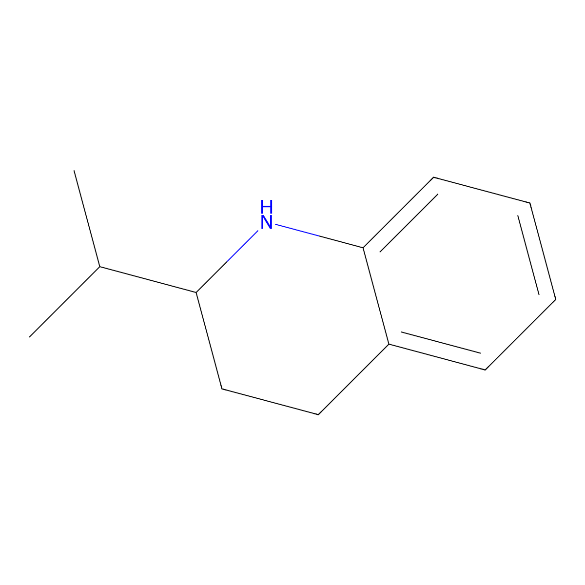 2-Isopropyl-1,2,3,4-tetrahydroquinoline molecular structure, CAS 53627-32-0