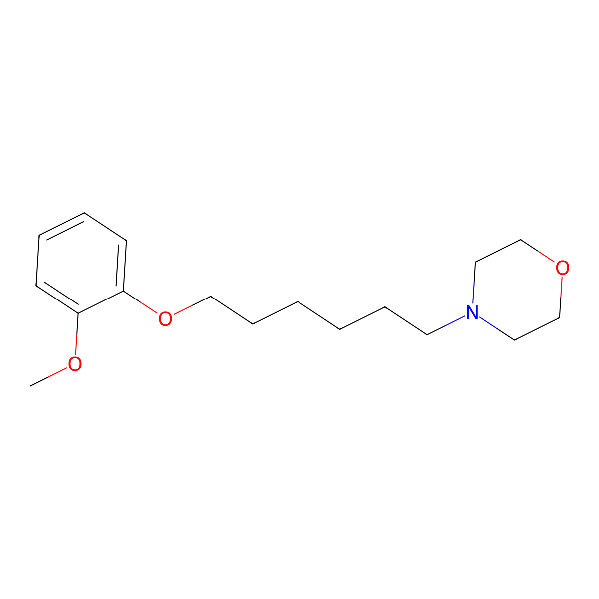 4-[6-(2-Methoxyphenoxy)hexyl]morpholine molecular structure, CAS 5363-41-7