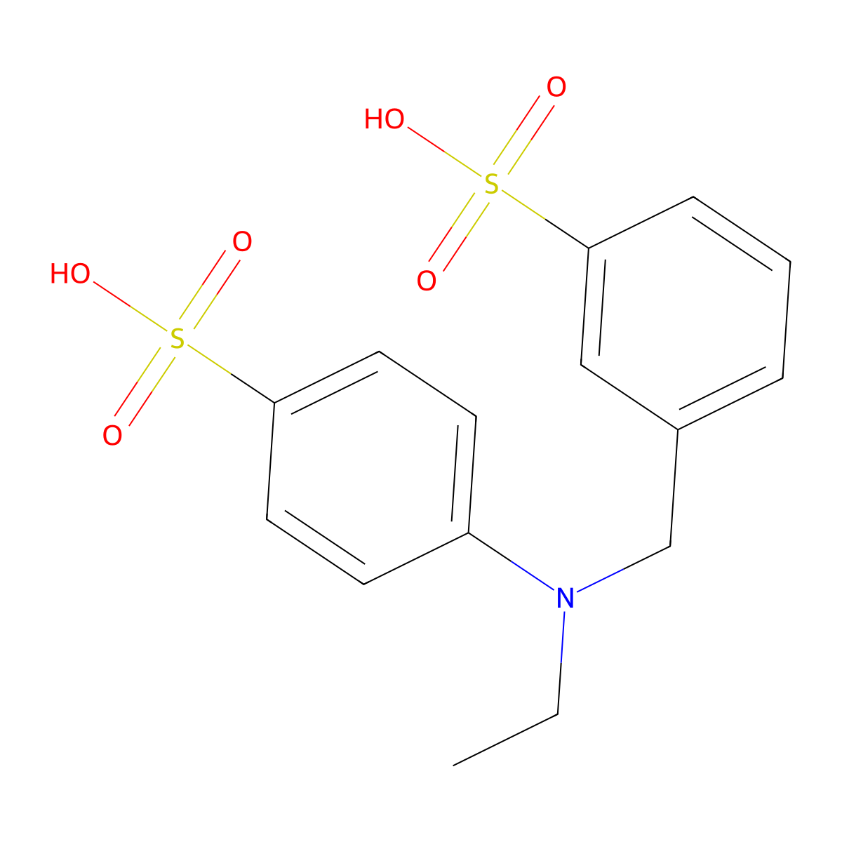 N-Ethyl-N-(3-sulfobenzyl)sulfanilic acid molecular structure, CAS 5363-53-1