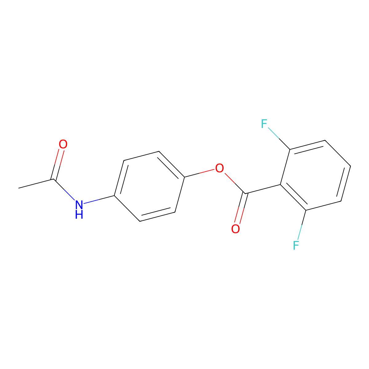 4-(Acetylamino)phenyl 2,6-difluorobenzoate molecular structure, CAS 5363-88-2
