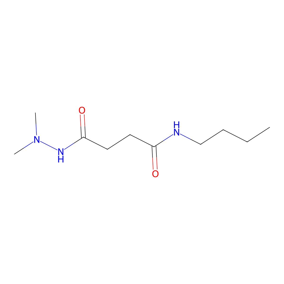 N-butyl-4-(2,2-dimethylhydrazinyl)-4-oxobutanamide molecular structure, CAS 5363-98-4