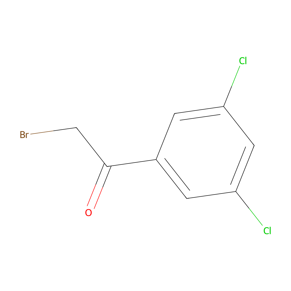 2-Bromo-1-(3,5-dichlorophenyl)ethanone molecular structure, CAS 53631-13-3