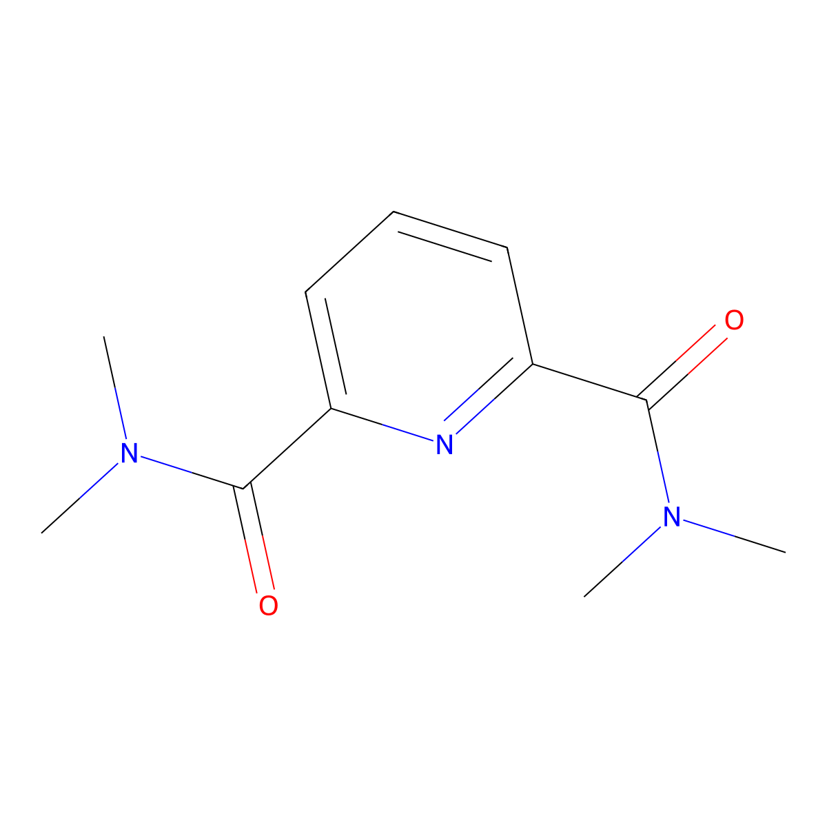 2,6-Pyridinedicarboxamide, N,N,N',N'-tetramethyl- molecular structure, CAS 53633-03-7