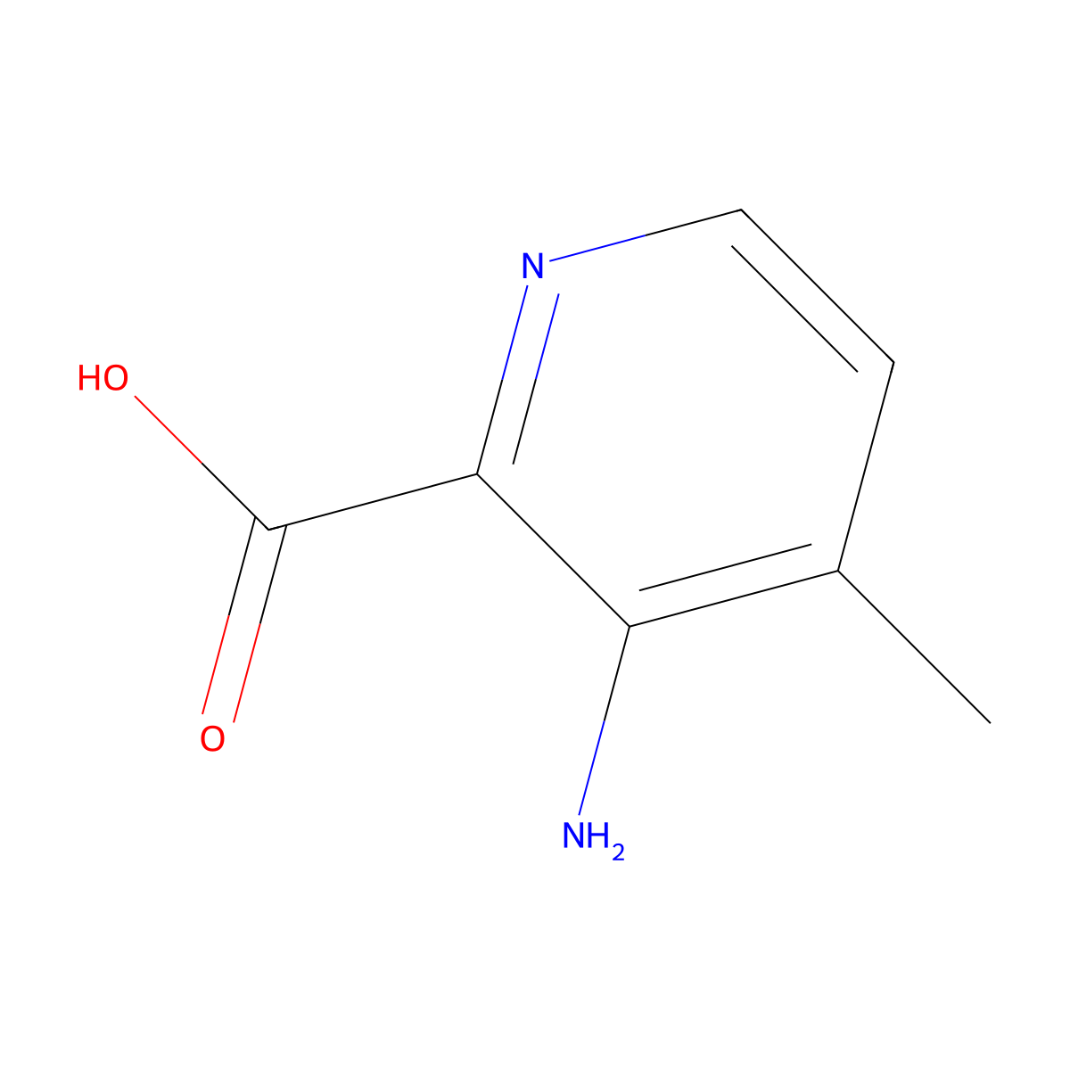 3-Amino-4-methylpyridine-2-carboxylic acid molecular structure, CAS 53636-30-9