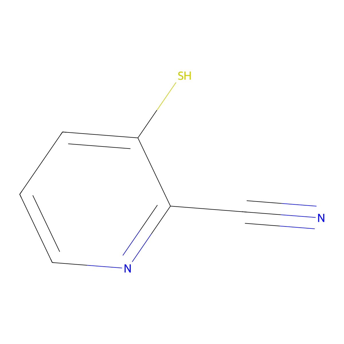 3-Sulfanylpyridine-2-carbonitrile molecular structure, CAS 53636-41-2