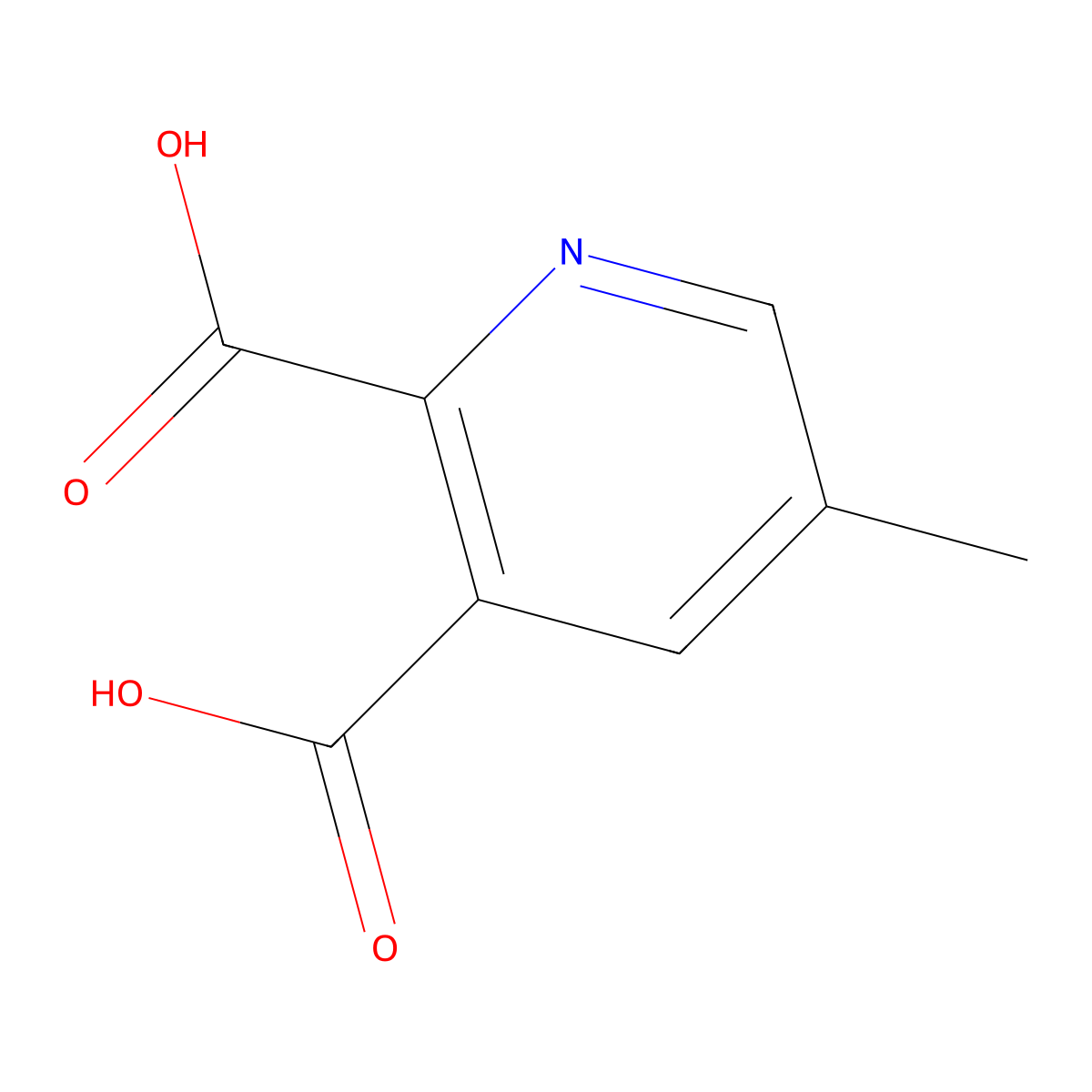2,3-Pyridinedicarboxylic acid, 5-methyl- molecular structure, CAS 53636-65-0
