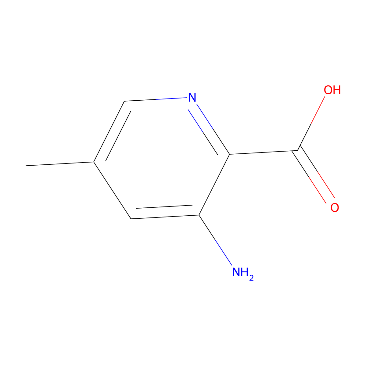 3-Amino-5-methylpyridine-2-carboxylic acid molecular structure, CAS 53636-67-2