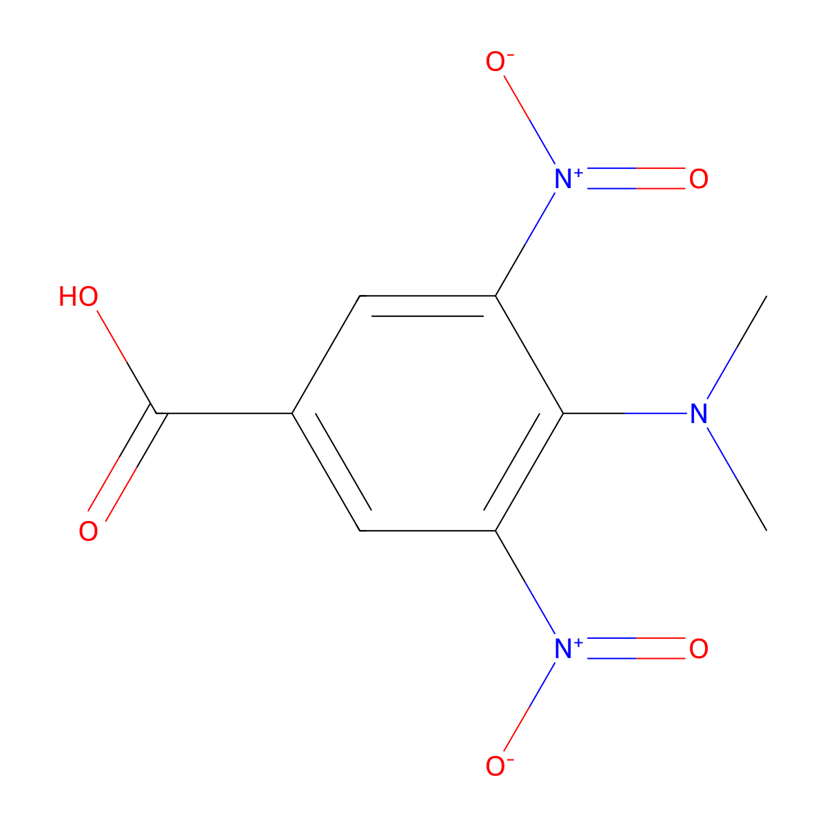 4-Dimethylamino-3,5-dinitrobenzoic acid molecular structure, CAS 53639-29-5