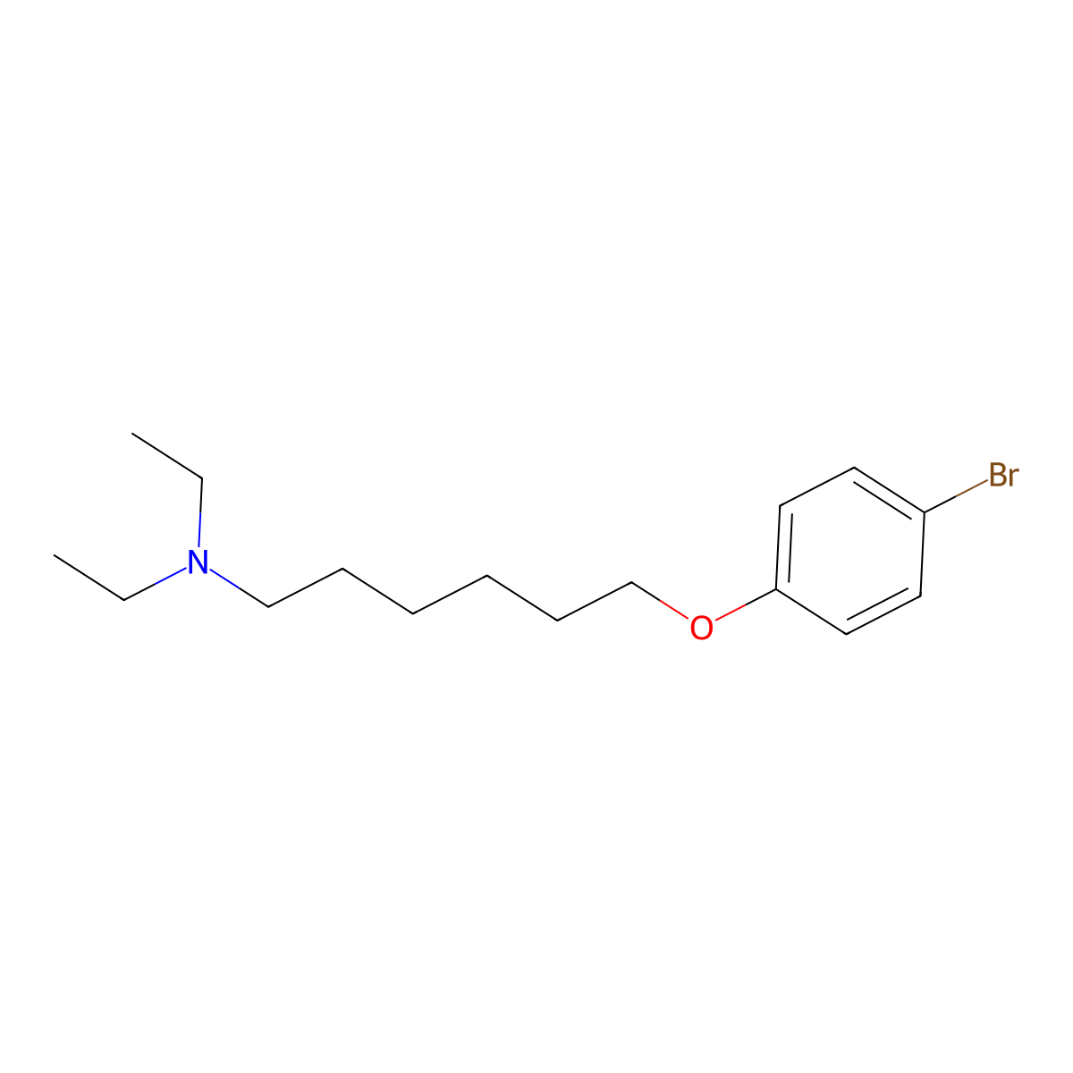 6-(4-bromophenoxy)-N,N-diethylhexan-1-amine molecular structure, CAS 5364-36-3