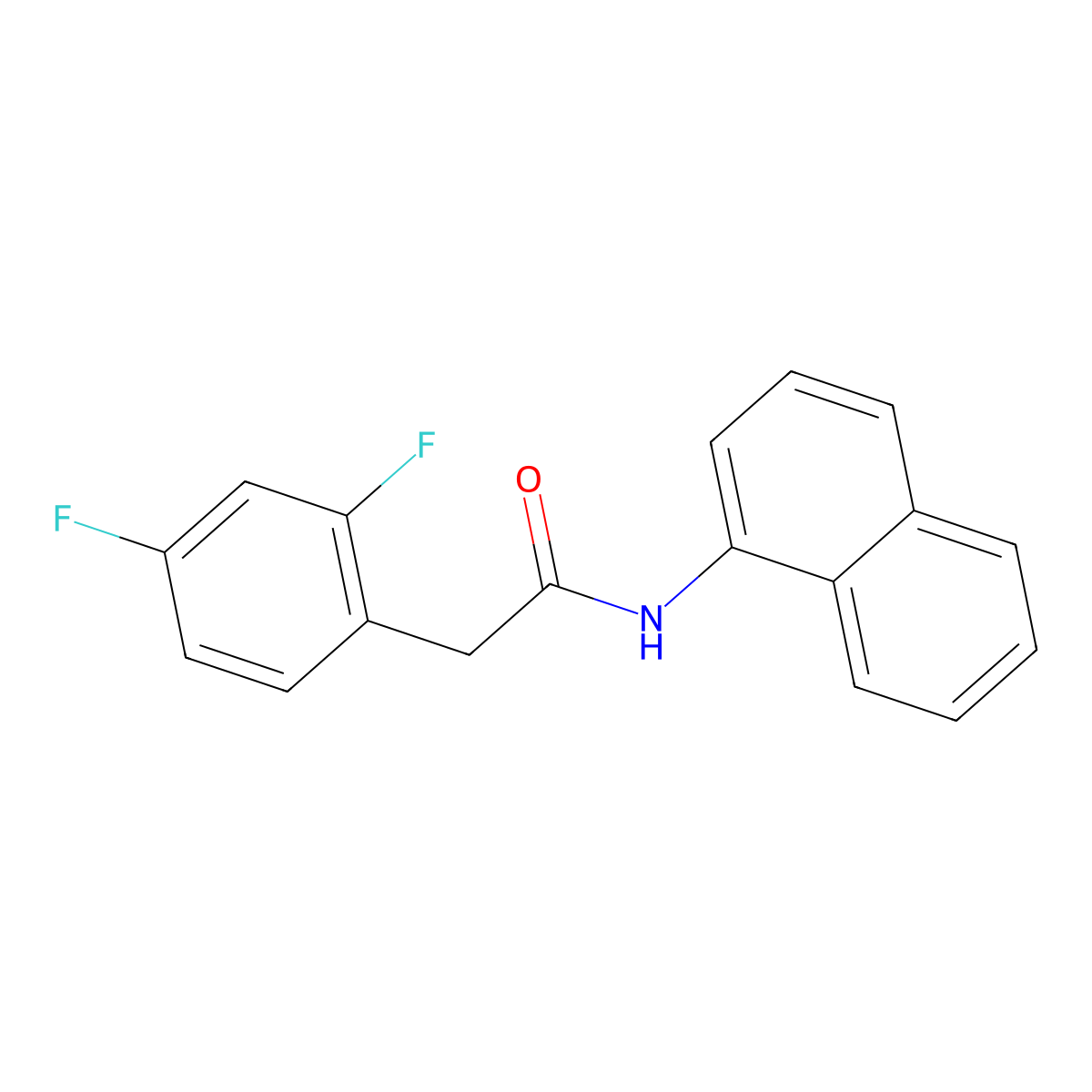 2-(2,4-difluorophenyl)-N-naphthalen-1-ylacetamide molecular structure, CAS 5364-72-7