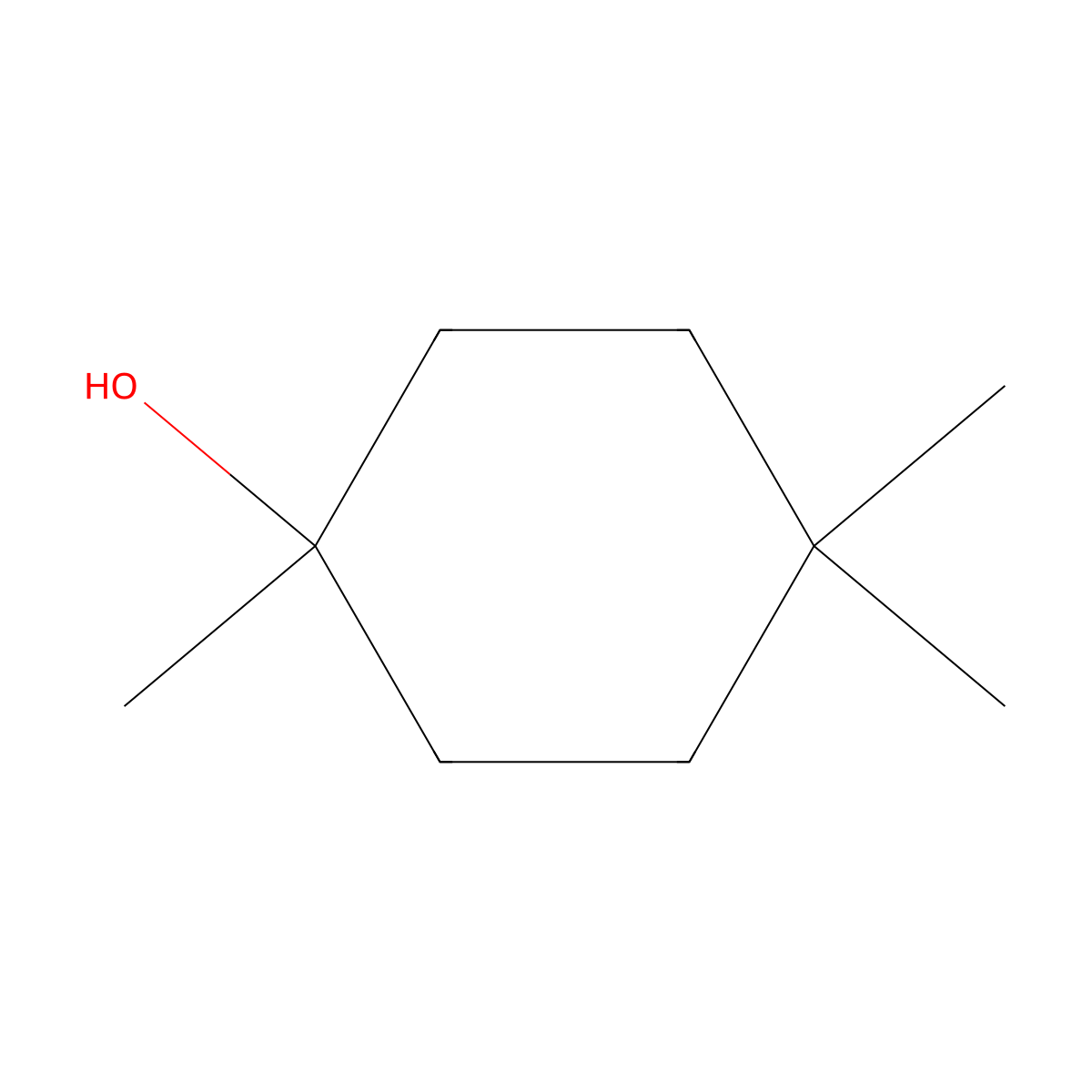 1,4,4-Trimethylcyclohexan-1-ol molecular structure, CAS 5364-87-4