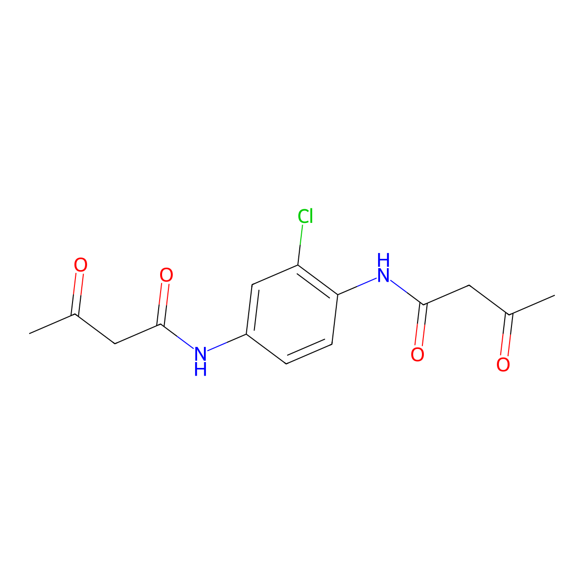 N,N'-(2-Chloro-1,4-phenylene)bis(3-oxobutaneamide) molecular structure, CAS 53641-10-4