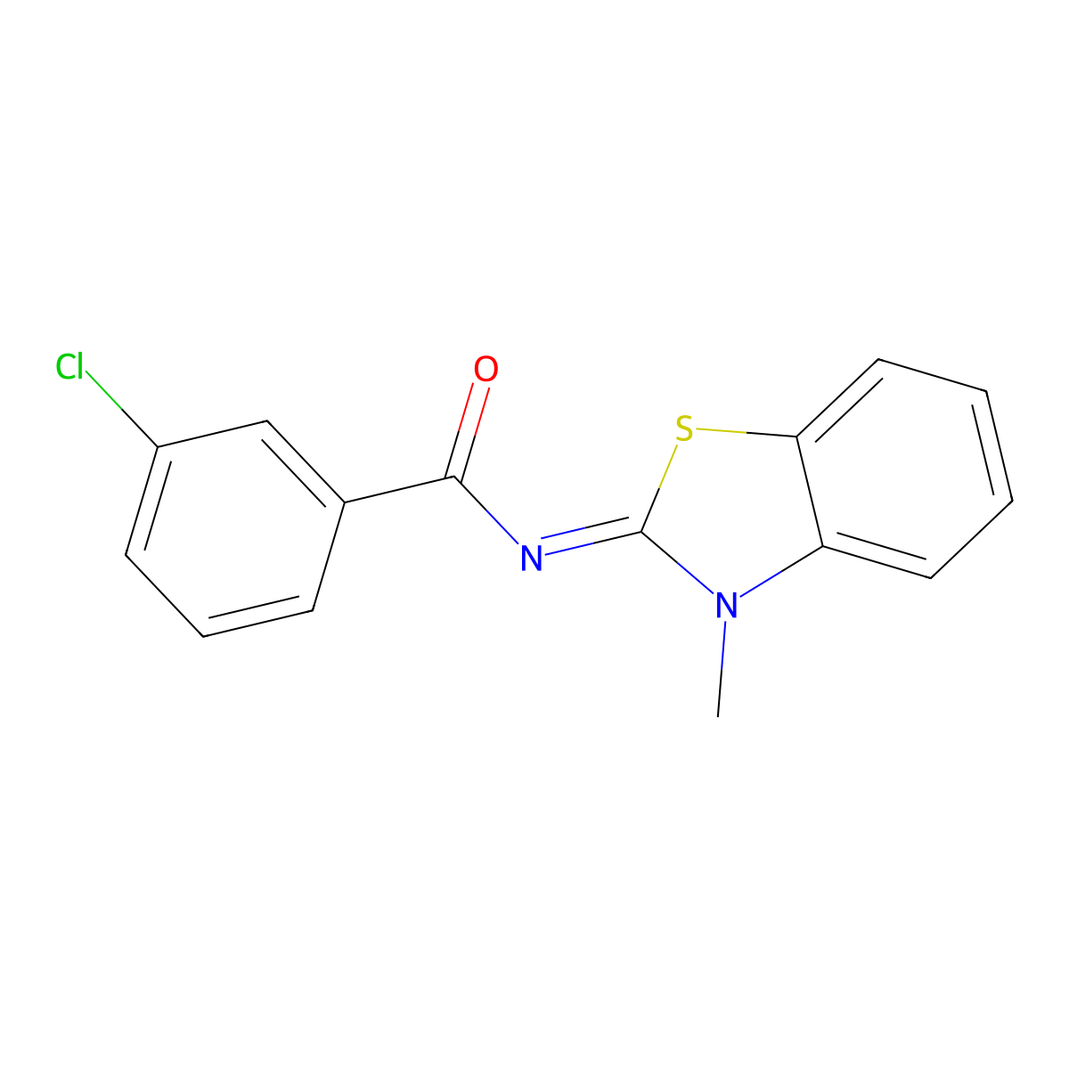 (Z)-3-chloro-N-(3-methylbenzo[d]thiazol-2(3H)-ylidene)benzamide molecular structure, CAS 53641-57-9