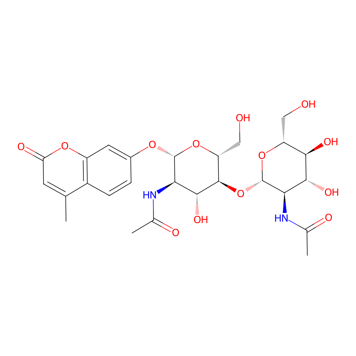 4-Methylumbelliferyl-N,N-diacetylchitobioside molecular structure, CAS 53643-12-2