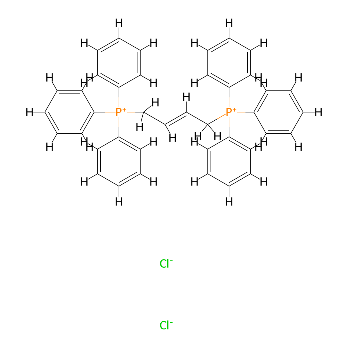 But-2-ene-1,4-diylbis(triphenylphosphonium) chloride molecular structure, CAS 53643-43-9