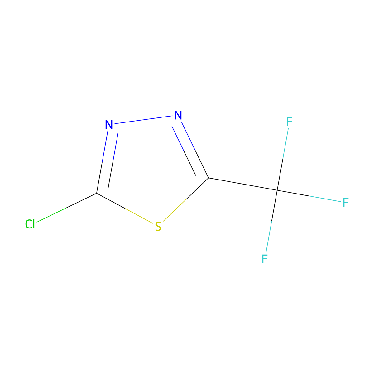 2-Chloro-5-trifluoromethyl-(1,3,4)thiadiazole molecular structure, CAS 53645-98-0