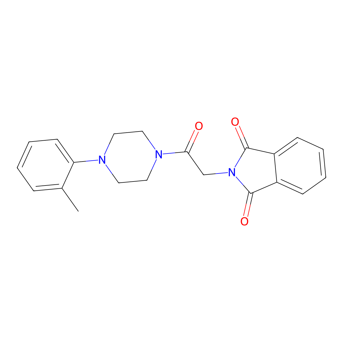 2-(2-Oxo-2-(4-(o-tolyl)piperazin-1-yl)ethyl)isoindoline-1,3-dione molecular structure, CAS 53646-61-0