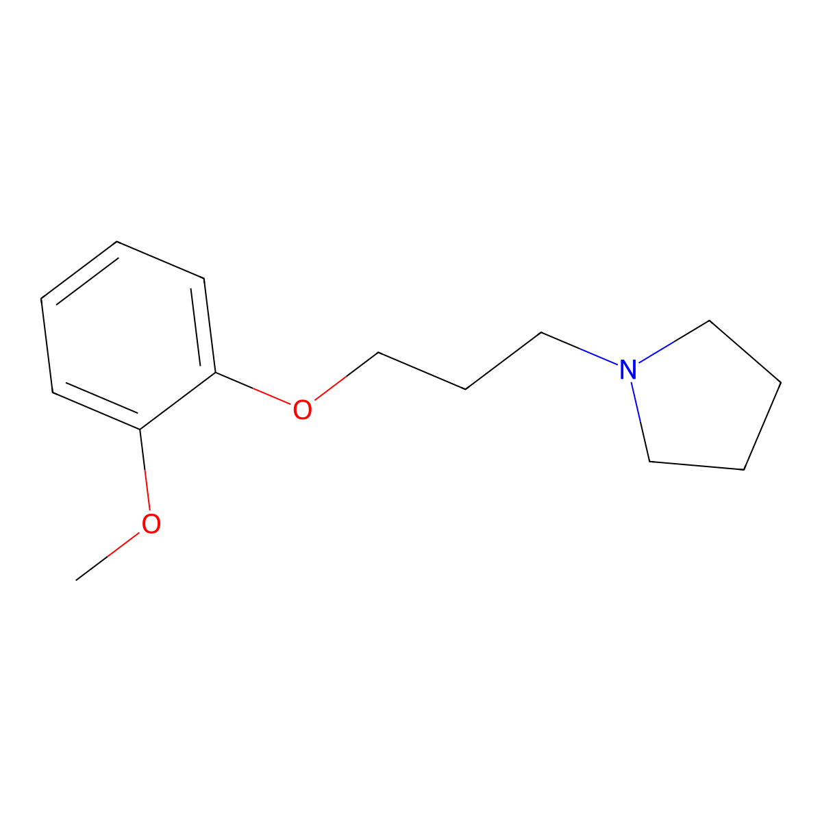 1-[3-(2-Methoxyphenoxy)propyl]pyrrolidine molecular structure, CAS 5365-05-9
